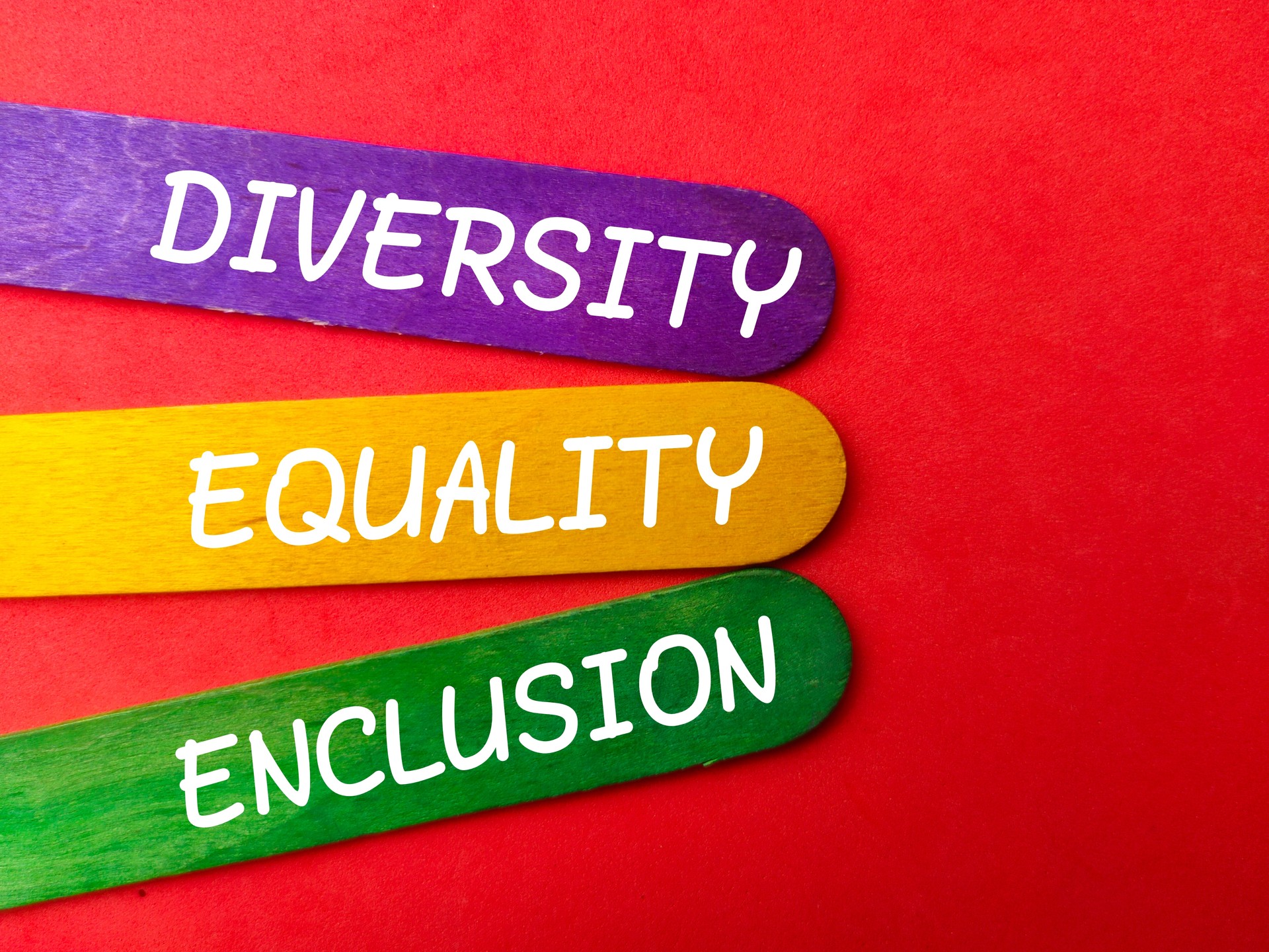 Colored ice cream stick with the word DIVERSITY EQUALITY ENCLUSION